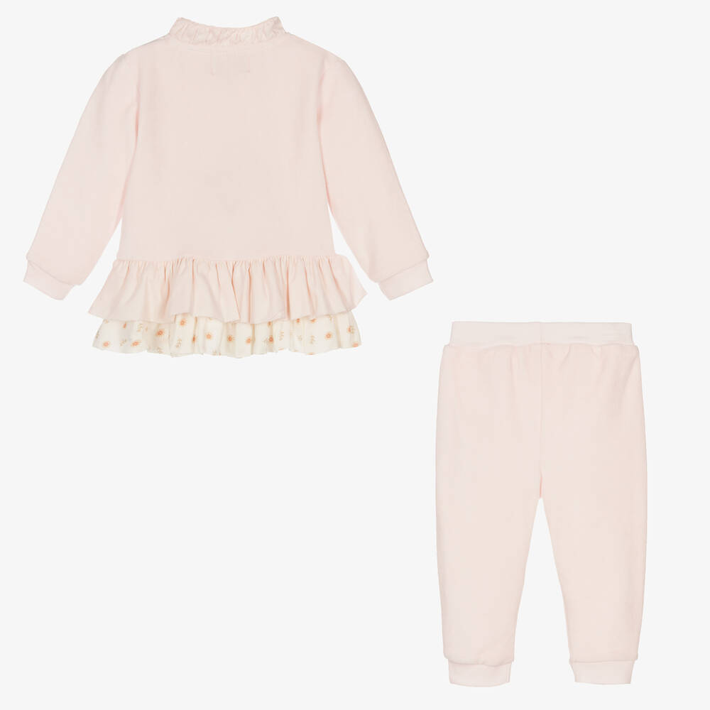 كاراميلو كيدز -بدلة رياضية قطن قطيفة لون زهري للبنات | Childrensalon Outlet