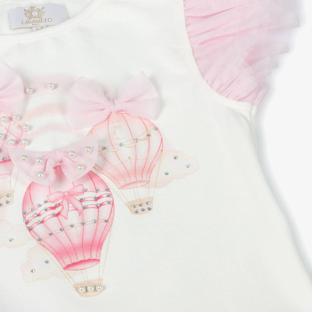 Caramelo Kids-Girls Pink & White Tulle Dress | Childrensalon Outlet