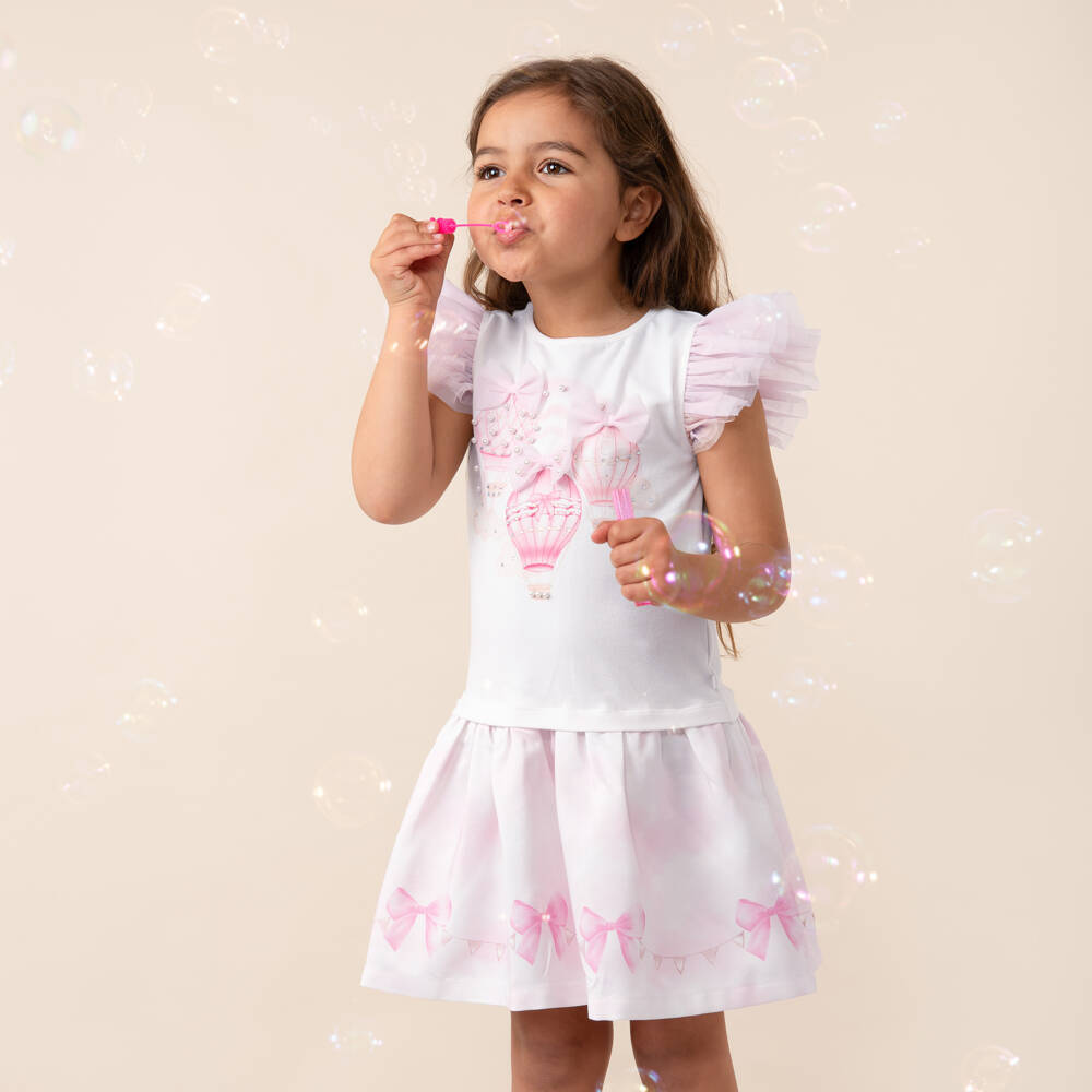 Caramelo Kids-Girls Pink & White Tulle Dress | Childrensalon Outlet