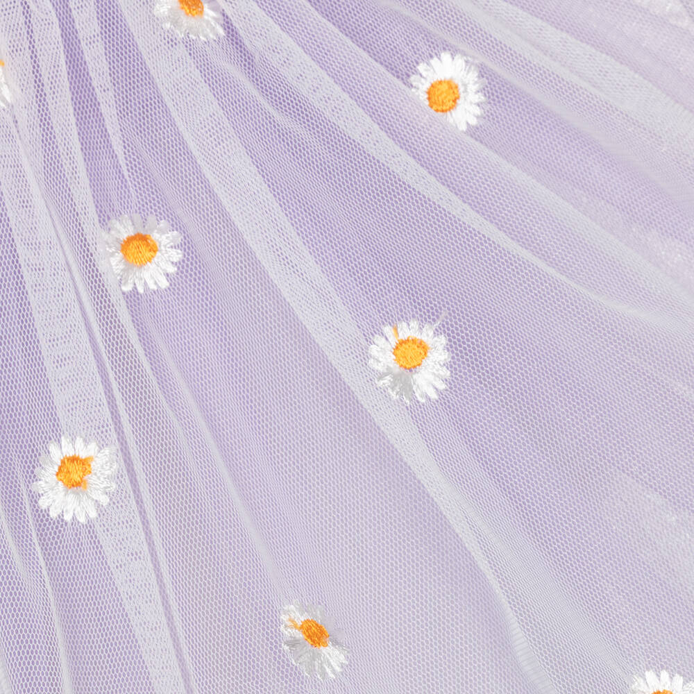 Caramelo Kids-Girls Purple Daisy Tulle Skirt Set | Childrensalon Outlet