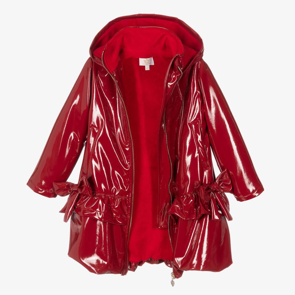 Caramelo Kids Girls Red Bow Raincoat Childrensalon Outlet
