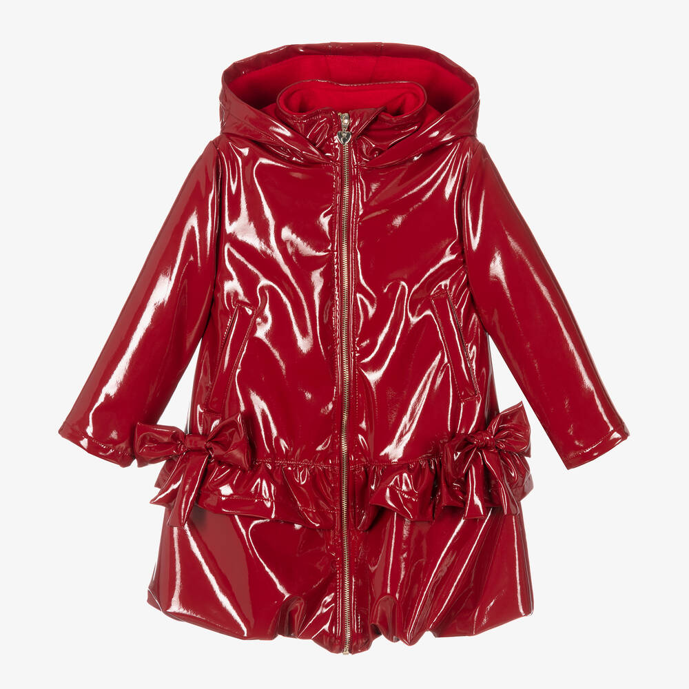 Caramelo Kids - Girls Red Bow Raincoat  | Childrensalon