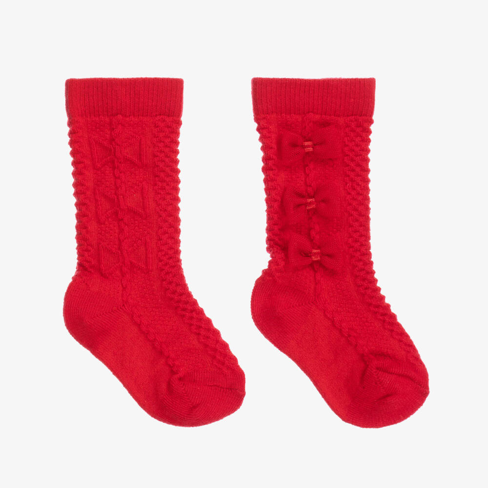 Caramelo Kids-Girls Red Cotton Socks | Childrensalon Outlet