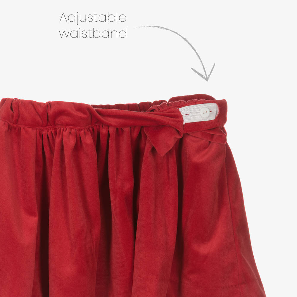 Caramelo Kids-Кремово-красный комплект с юбкой из бархата | Childrensalon Outlet