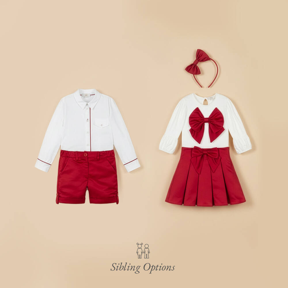 Caramelo Kids-Girls Red Pleated Skirt Outfit | Childrensalon Outlet