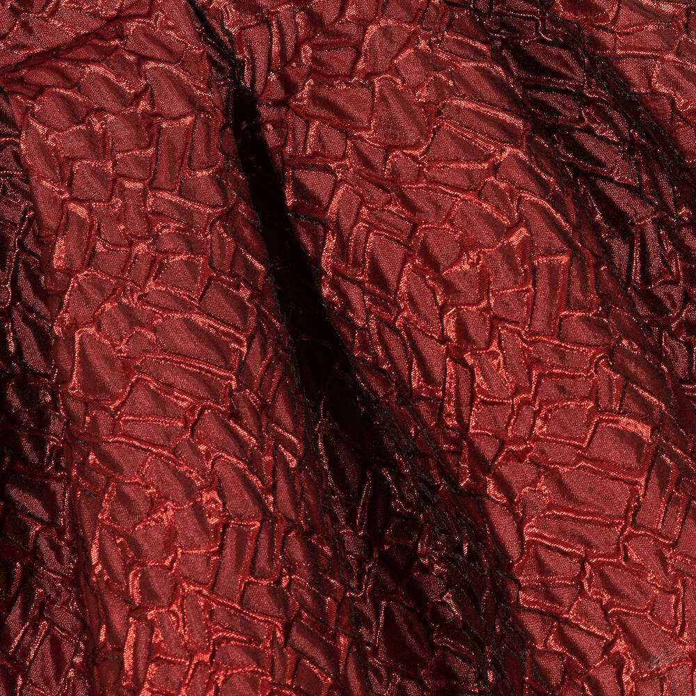 Caramelo Kids-Girls Red Satin Jacquard Dress | Childrensalon Outlet