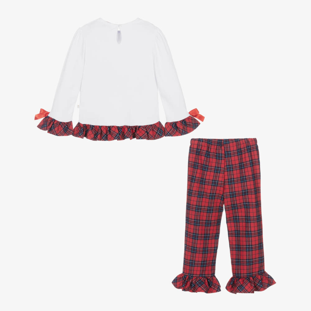 Caramelo Kids-Girls Red Tartan Check Cotton Pyjamas | Childrensalon Outlet