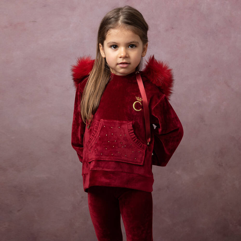 Kids velvet tracksuit store