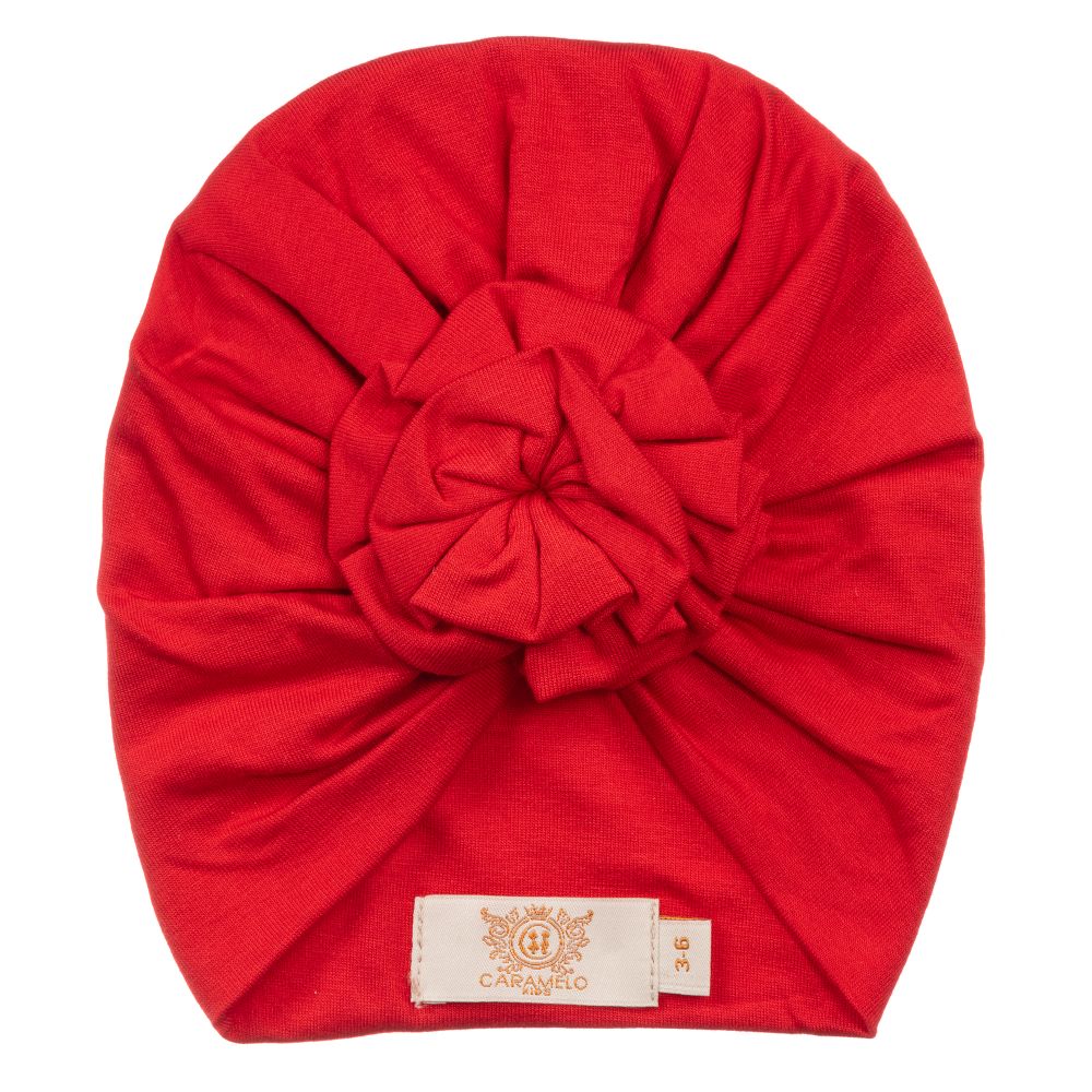 Caramelo Kids-Girls Red Viscose Turban | Childrensalon Outlet