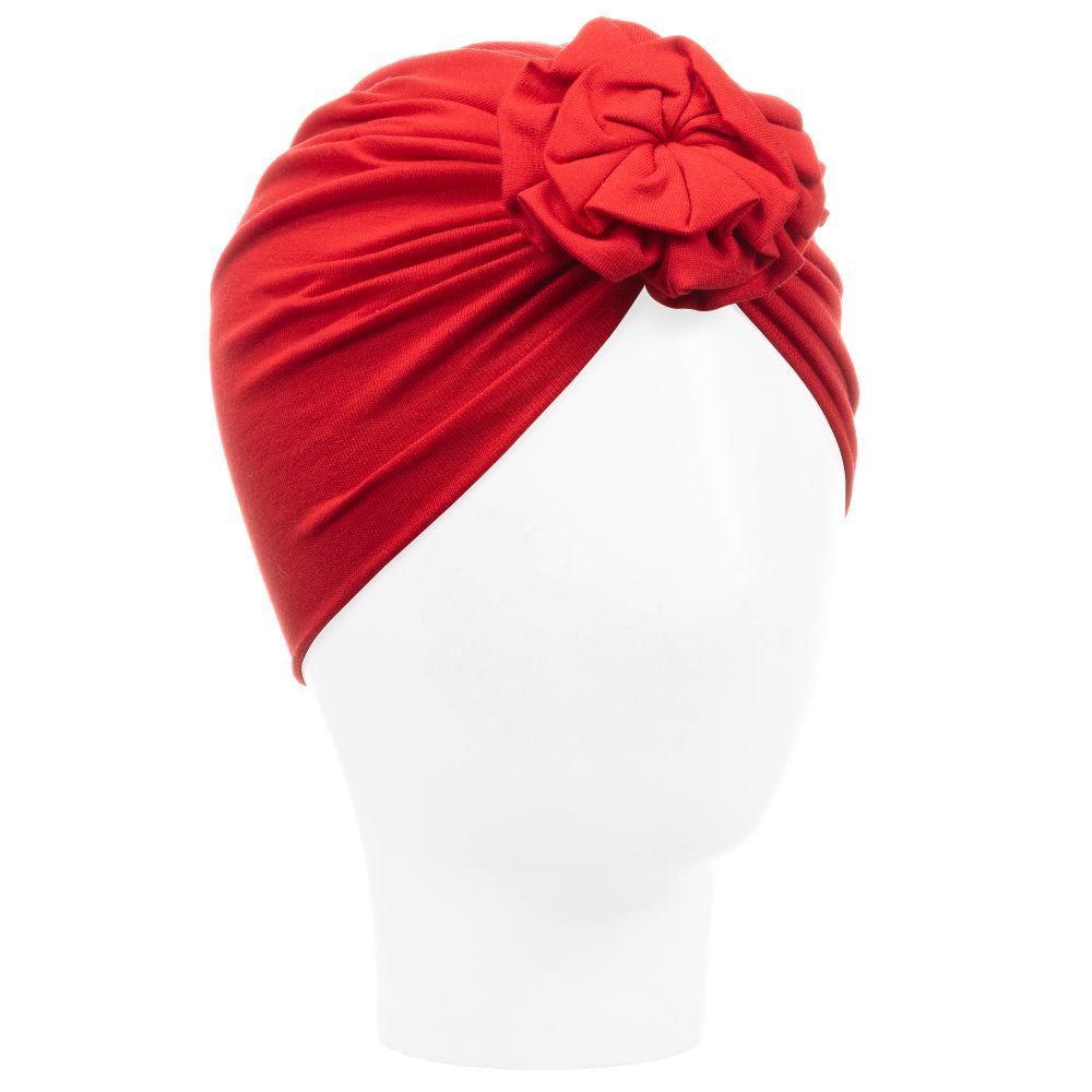 Caramelo Kids - Girls Red Viscose Turban | Childrensalon