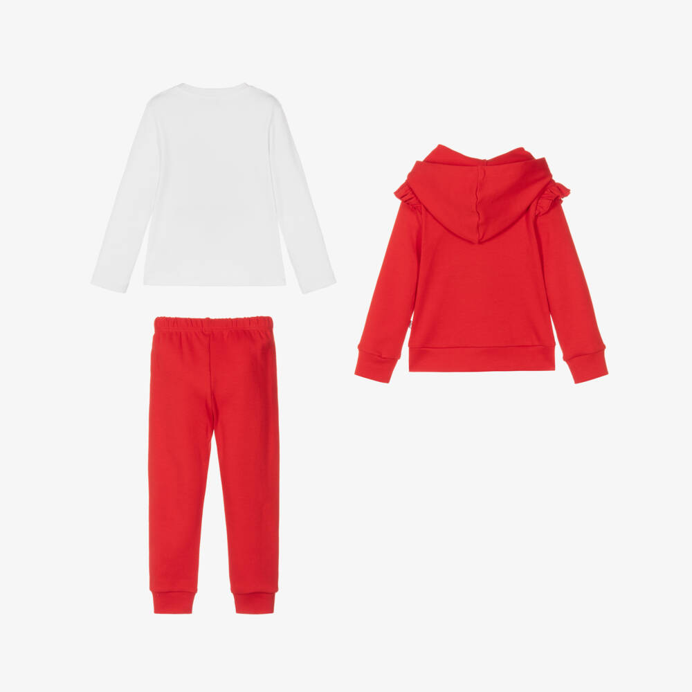 Caramelo Kids-Girls Scarlet Cotton Tracksuit Trio | Childrensalon Outlet