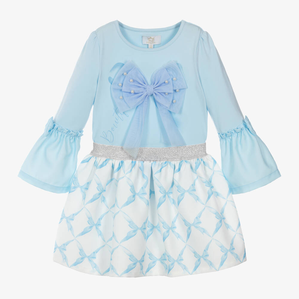 Caramelo Kids-Girls Sky Blue Skirt Ensemble | Childrensalon Outlet