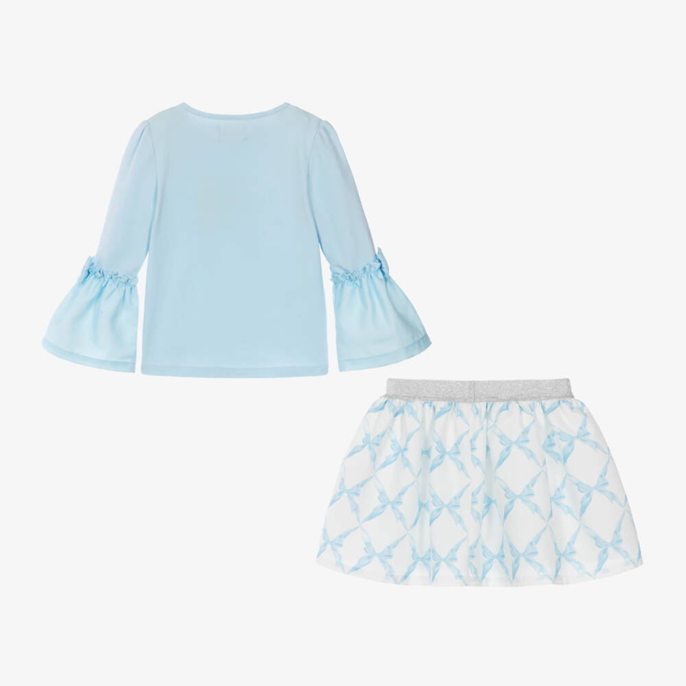 Caramelo Kids-Girls Sky Blue Skirt Ensemble | Childrensalon Outlet
