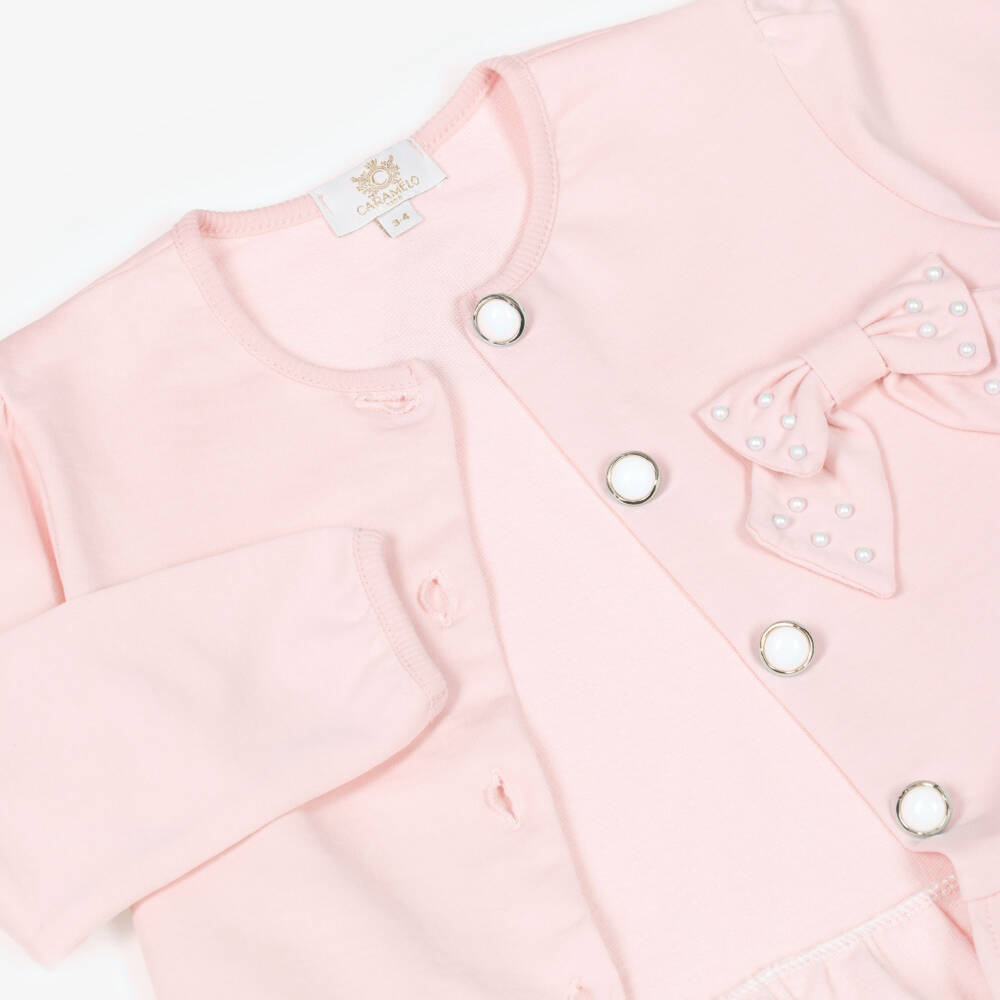 Caramelo Kids-Girls Soft Pink Bow Ensemble | Childrensalon Outlet