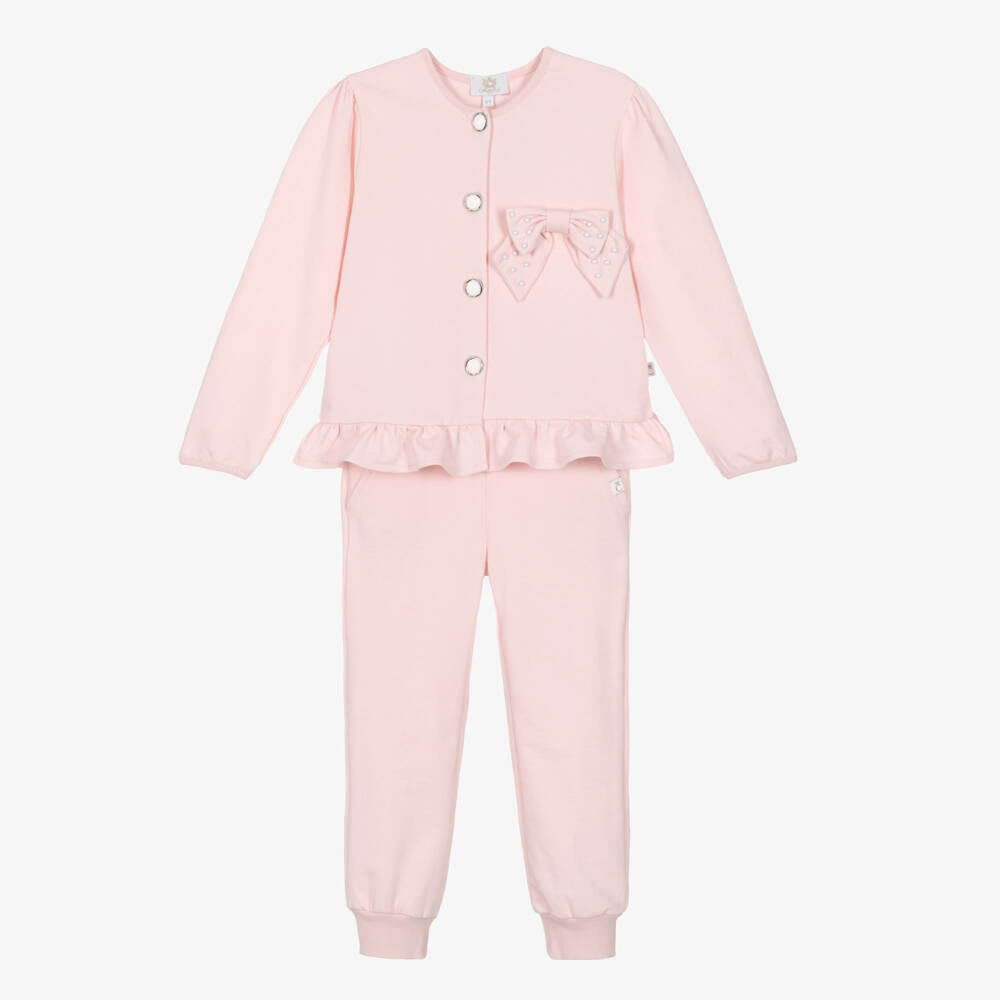 Caramelo Kids-Girls Soft Pink Bow Ensemble | Childrensalon Outlet