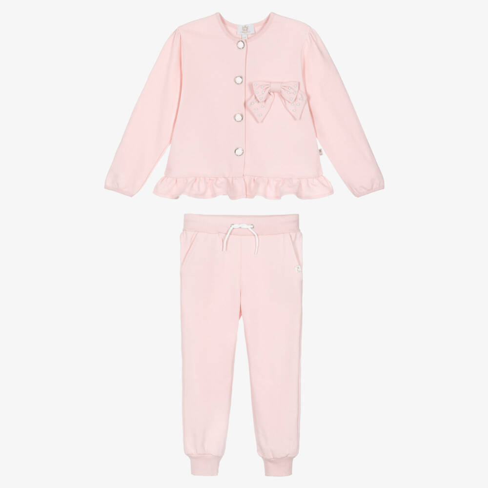 Caramelo Kids-Girls Soft Pink Bow Ensemble | Childrensalon Outlet