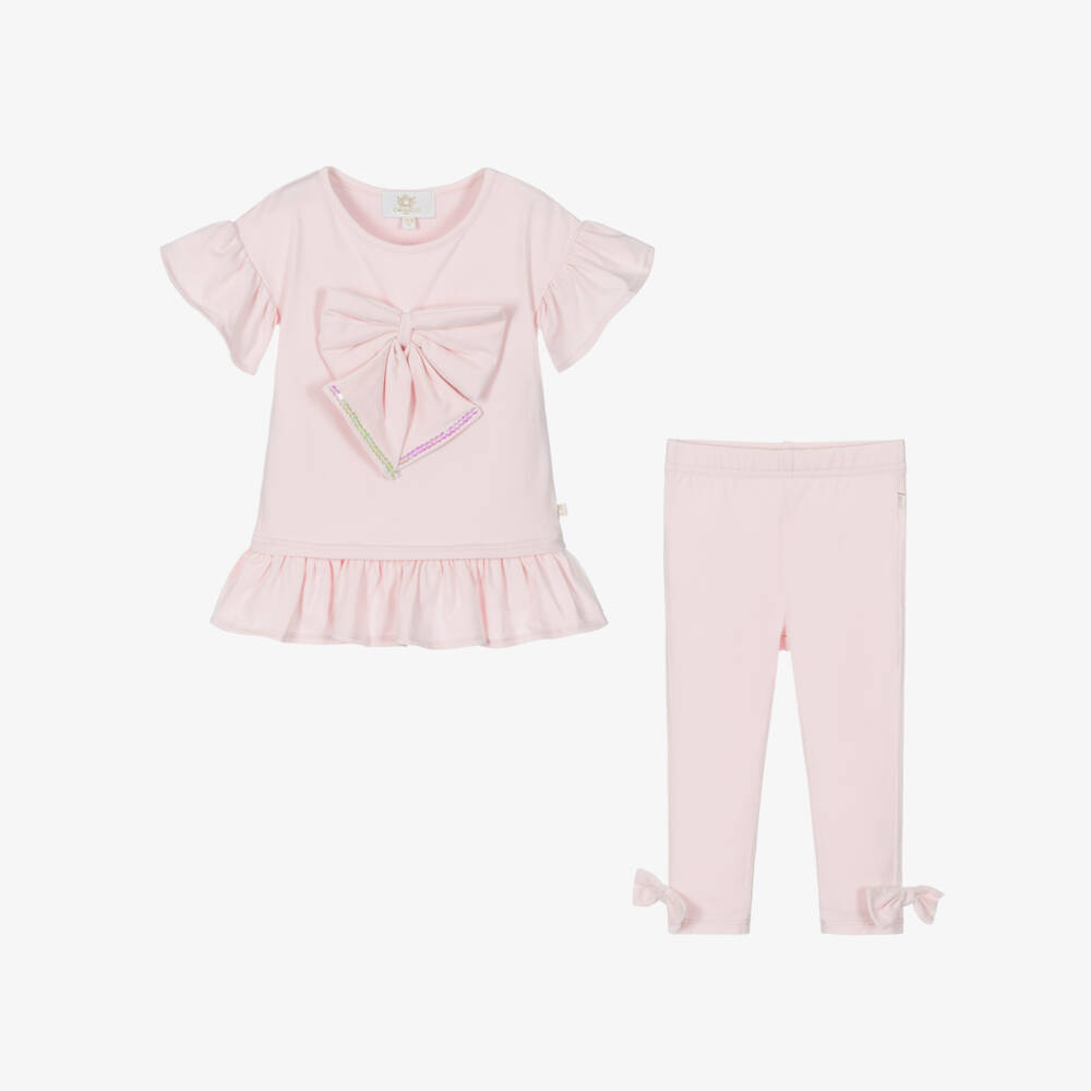 Caramelo Kids-Girls Soft Pink Bow Outfit | Childrensalon Outlet
