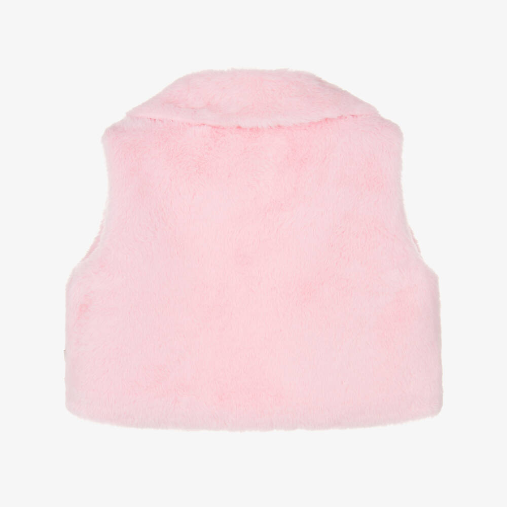 Caramelo Kids-Girls Soft Pink Faux Fur Vest | Childrensalon Outlet