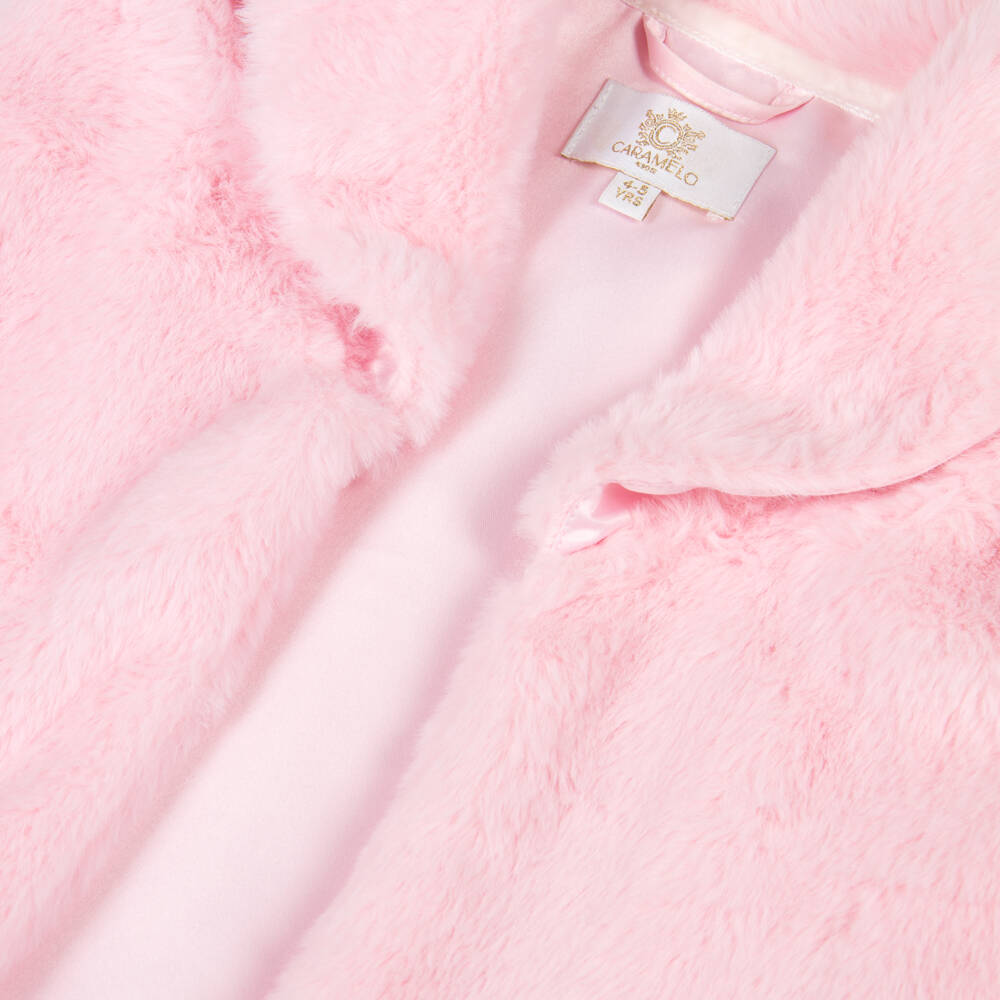 Caramelo Kids-Girls Soft Pink Faux Fur Vest | Childrensalon Outlet