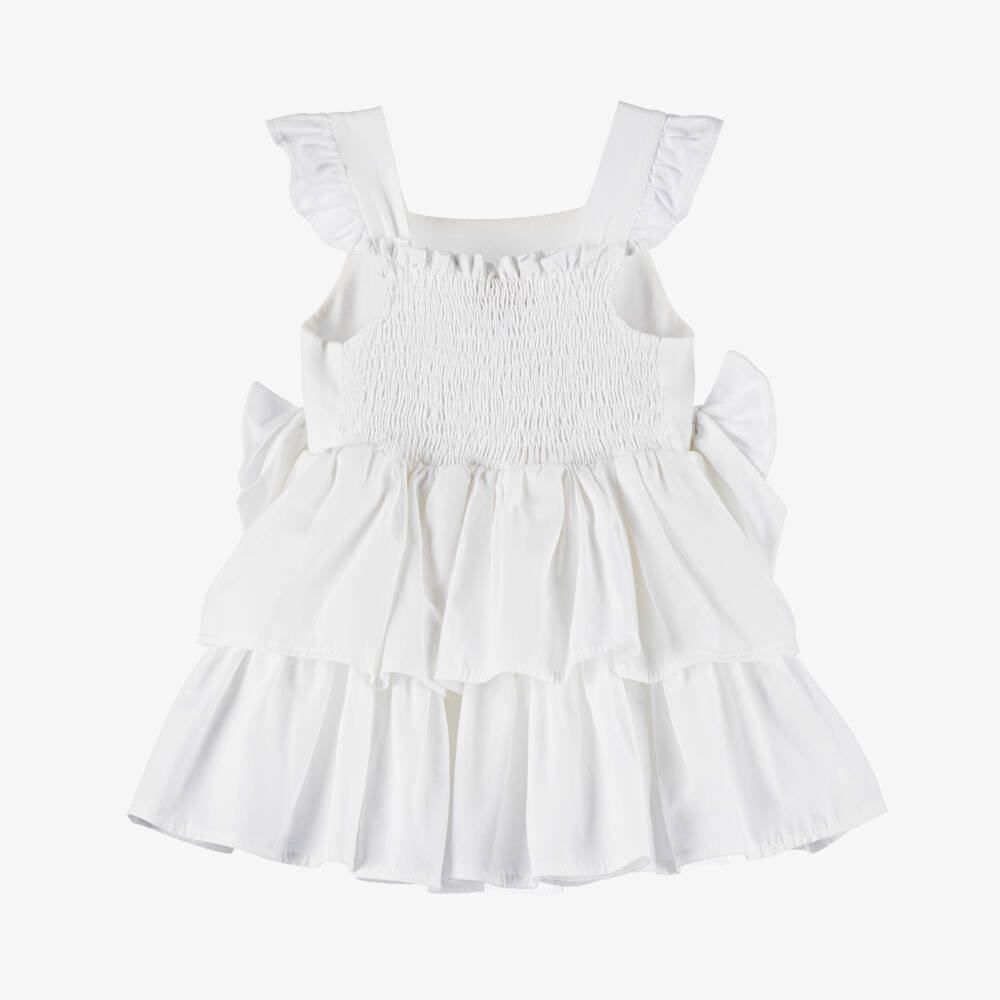 Caramelo Kids-Girls Soft White Ruffle Dress Set | Childrensalon Outlet