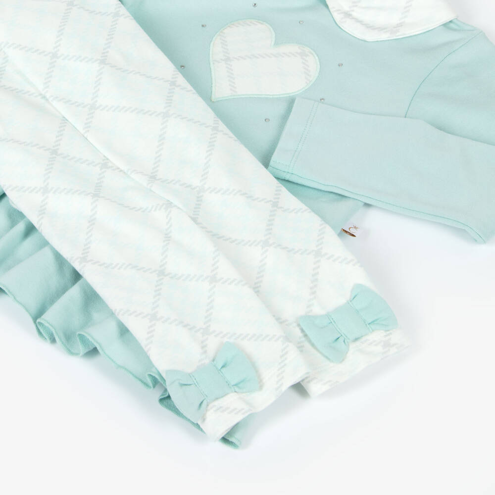 Caramelo Kids-Girls Teal Blue Cotton Leggings Set | Childrensalon Outlet