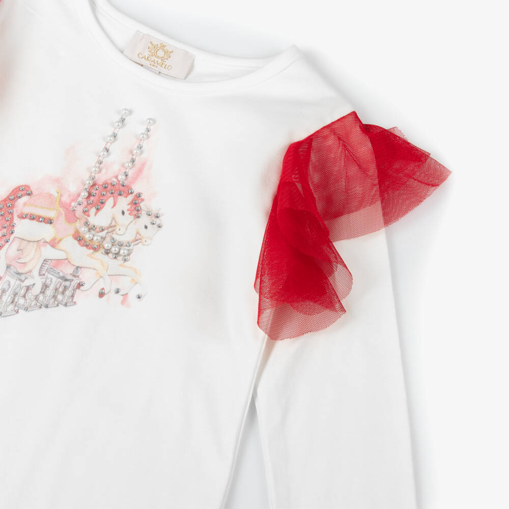 Caramelo Kids-Girls Twirl-Ready Red & White Ensemble | Childrensalon Outlet