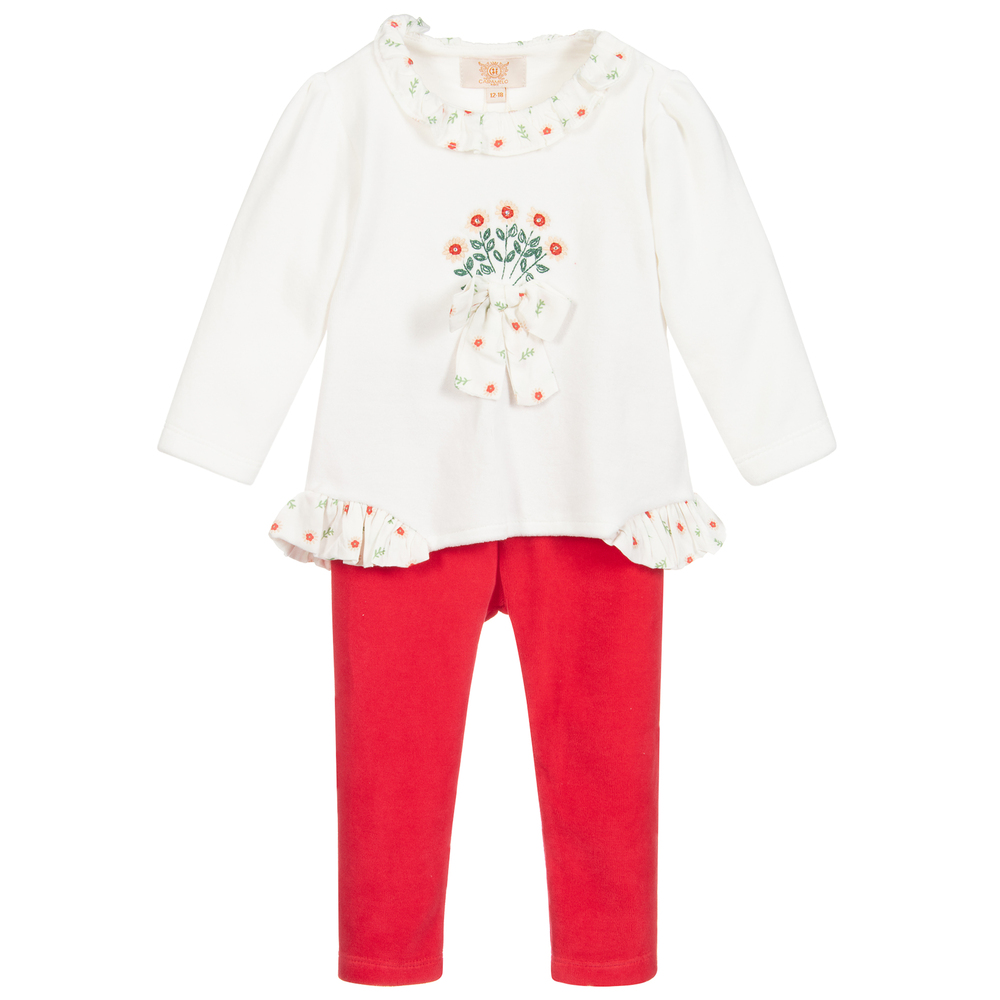 Caramelo Kids - Girls Velour Leggings Set | Childrensalon