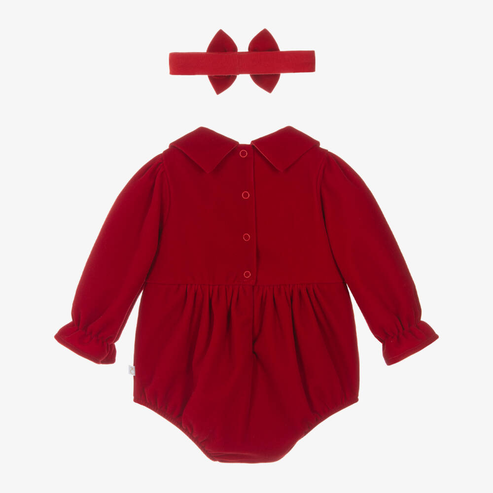 Caramelo Kids-Girls Velvet Bow Shortie Set | Childrensalon Outlet