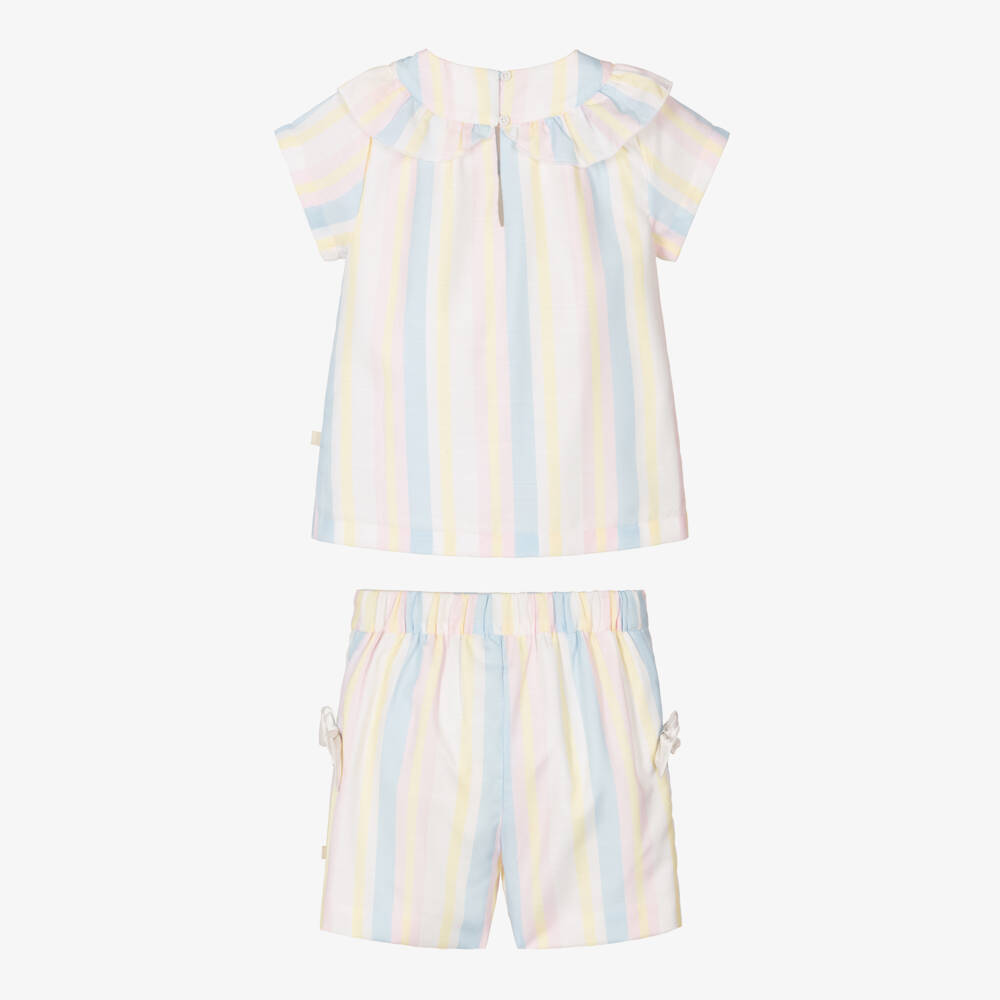 Caramelo Kids-Girls Vibrant Rainbow Striped Ensemble | Childrensalon Outlet