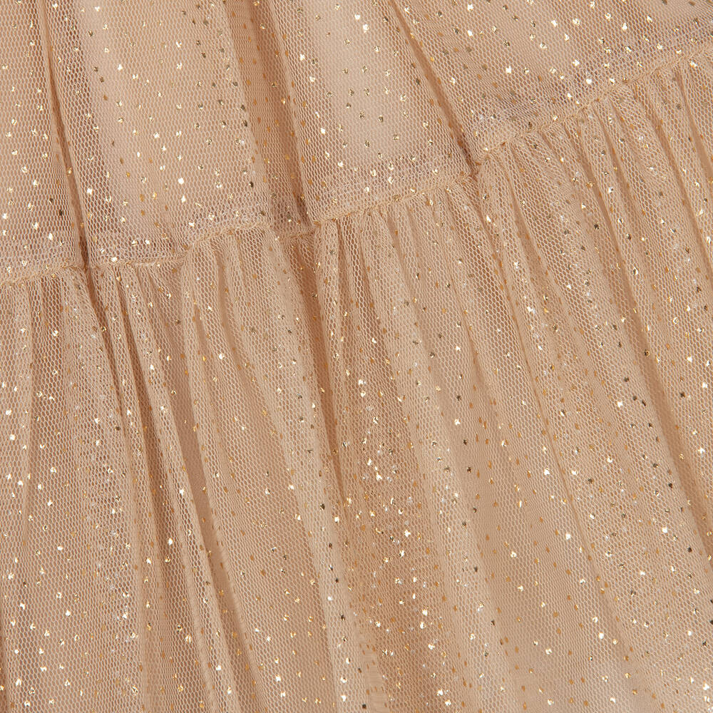 Caramelo Kids-Белый топ с феей и бежевая юбка из тюля | Childrensalon Outlet