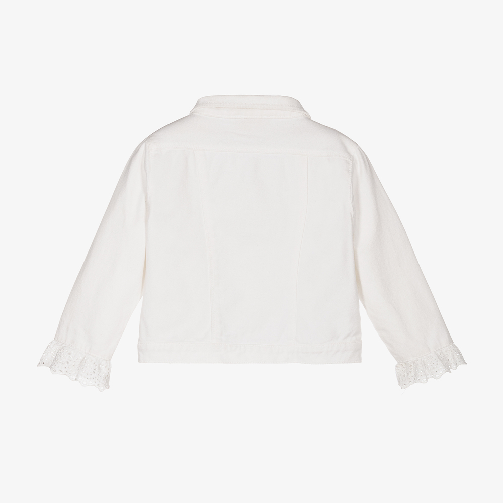 Caramelo Kids-Girls White Diamanté Jacket | Childrensalon Outlet