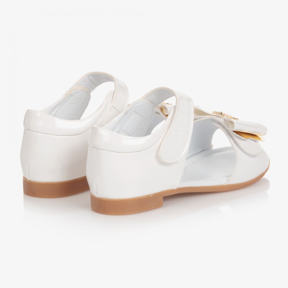 كاراميلو كيدز -صندل جلد صناعي لامع لون أبيض للبنات | Childrensalon Outlet