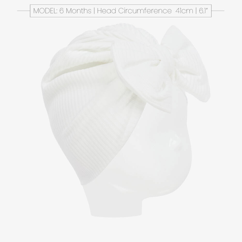 Caramelo Kids-Girls White Ribbed Jersey Turban | Childrensalon Outlet