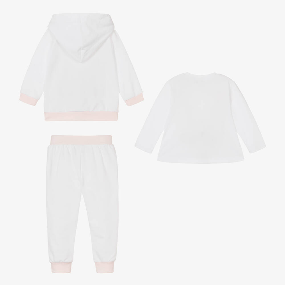 Caramelo Kids Girls White Tracksuit Set Childrensalon Outlet
