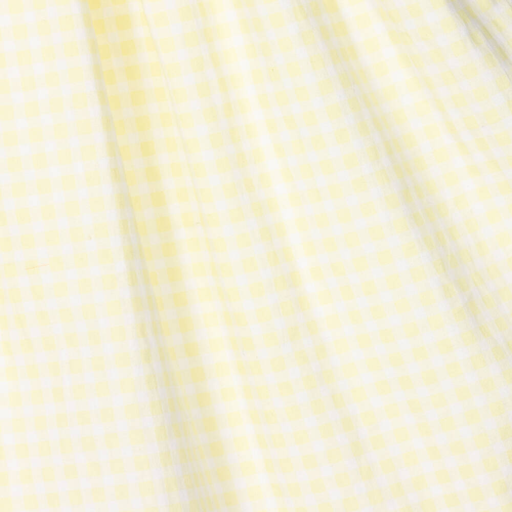 Caramelo Kids-Girls Yellow Cotton Gingham Dress Set | Childrensalon Outlet