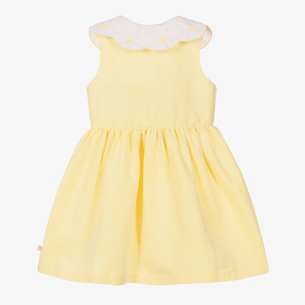 Caramelo Kids - Girls Yellow Scallop Heart Dress | Childrensalon Outlet