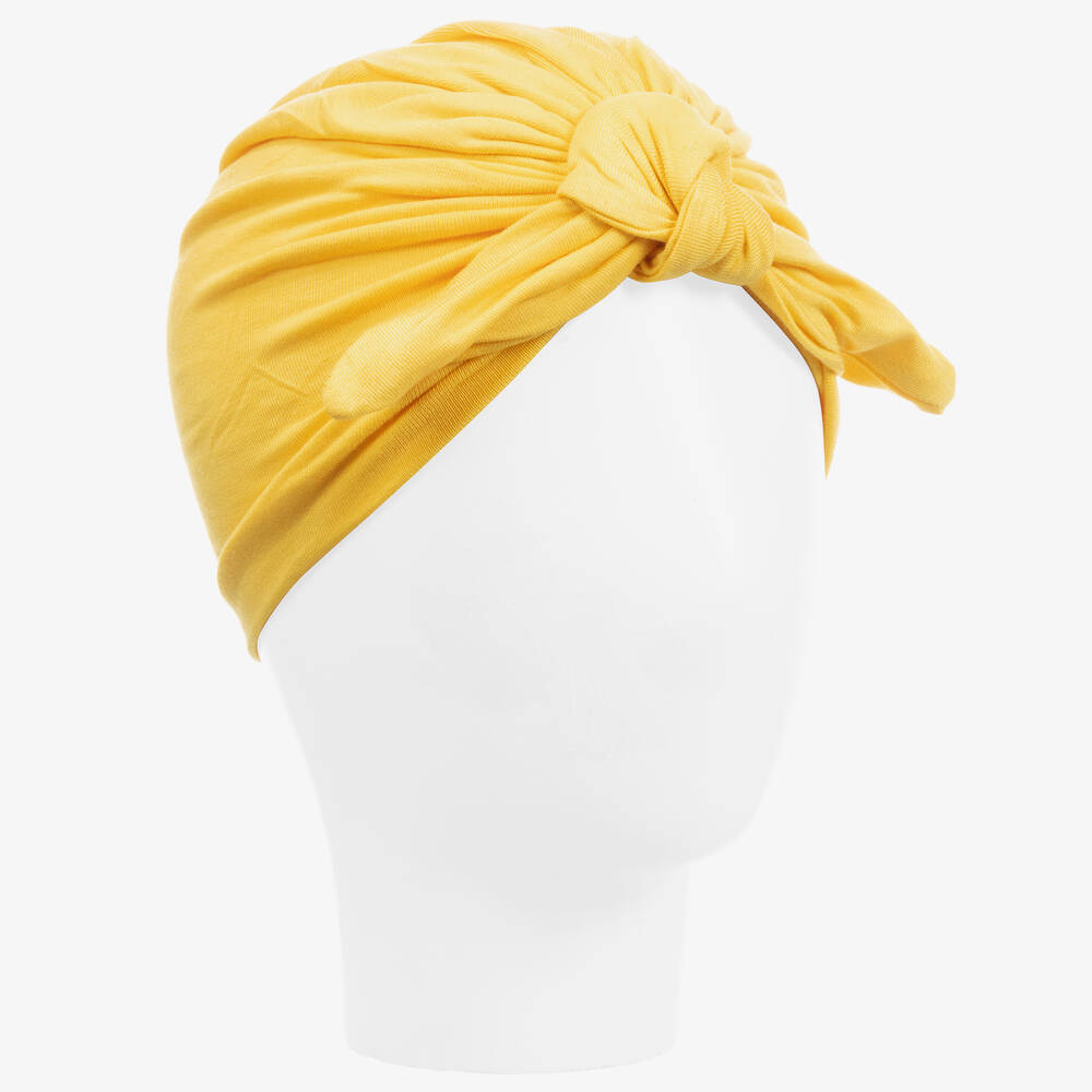 Caramelo Kids - Girls Yellow Viscose Turban | Childrensalon