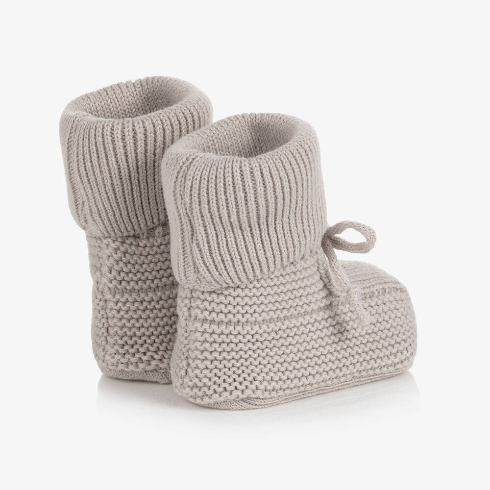 Grey sales knitted booties