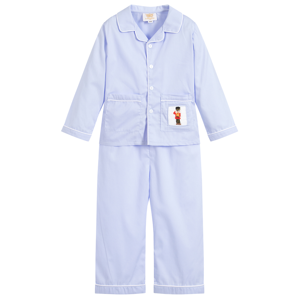 Caramelo Kids - Pyjama en coton à smocks faits à la main | Childrensalon