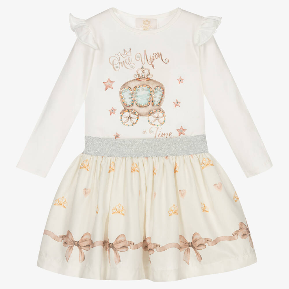 Caramelo Kids - Ivory Fairy Tale Skirt Set  | Childrensalon