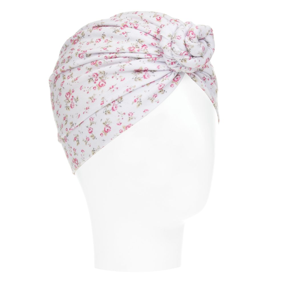 Caramelo Kids-Тюрбан цвета слоновой кости с цветочным рисунком и узлом | Childrensalon Outlet