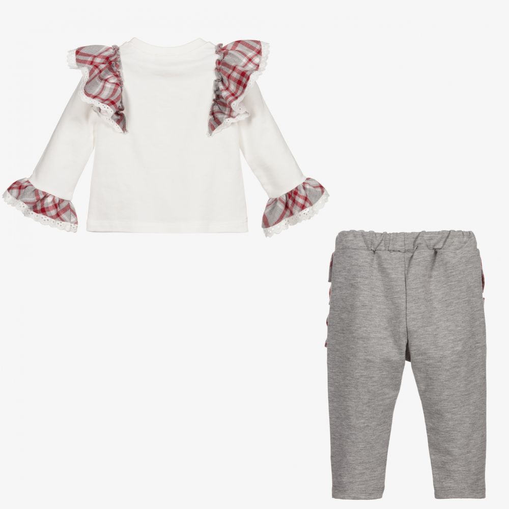 Caramelo Kids-Ivory & Grey Leggings Set | Childrensalon Outlet