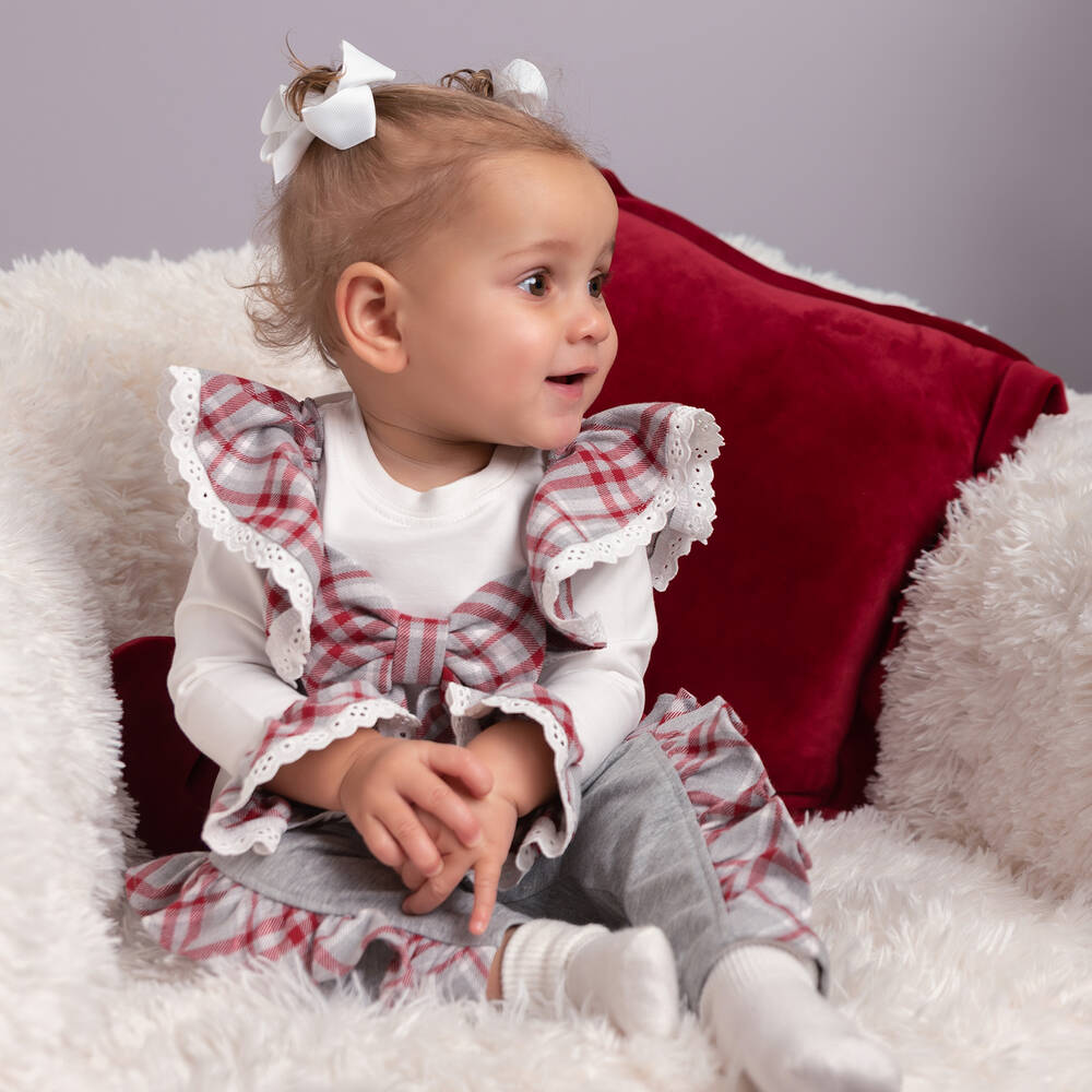 Caramelo Kids-Ivory & Grey Leggings Set | Childrensalon Outlet
