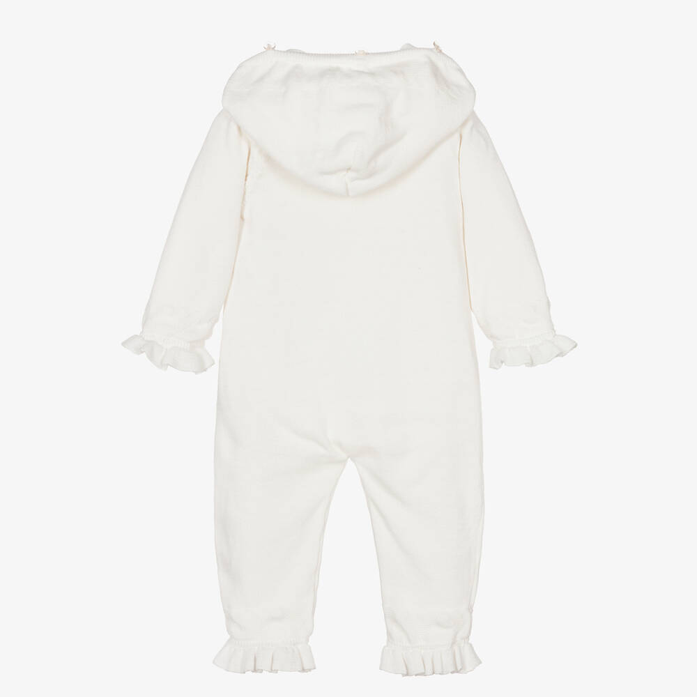 Caramelo Kids-Кремовый вязаный комбинезон для коляски с сердечками | Childrensalon Outlet