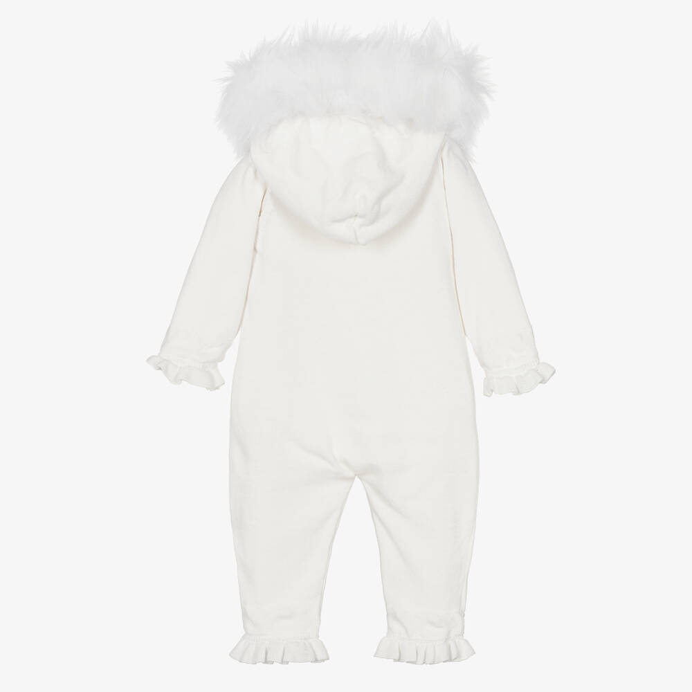 Caramelo Kids-Кремовый вязаный комбинезон для коляски с сердечками | Childrensalon Outlet