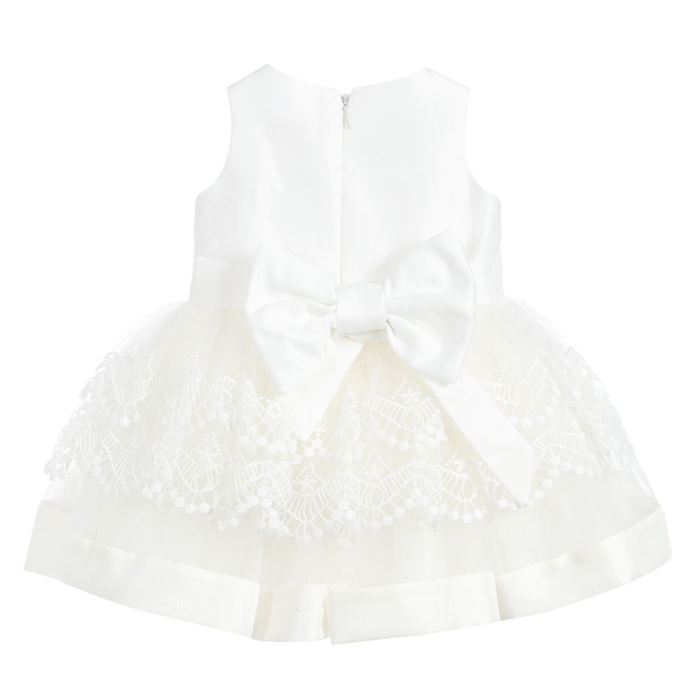 Caramelo Kids-Ivory Satin & Tulle Dress | Childrensalon Outlet