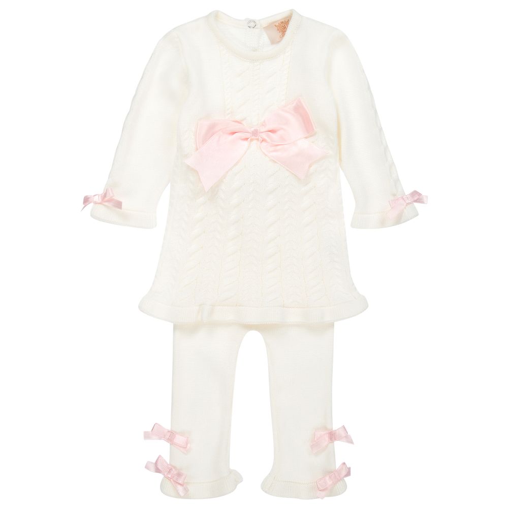 Caramelo Kids - Ivory Top & Trouser Knit Set | Childrensalon