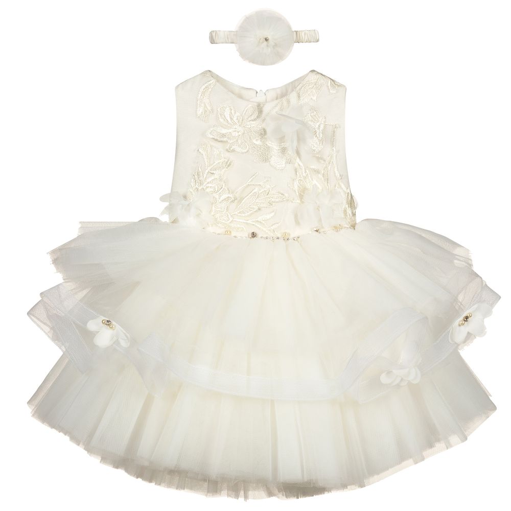 Caramelo Kids - Ivory Tulle Baby Dress Set | Childrensalon