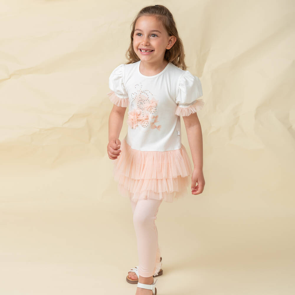 Caramelo Kids-Peachy Pink Tulle Ensemble for Girls | Childrensalon Outlet