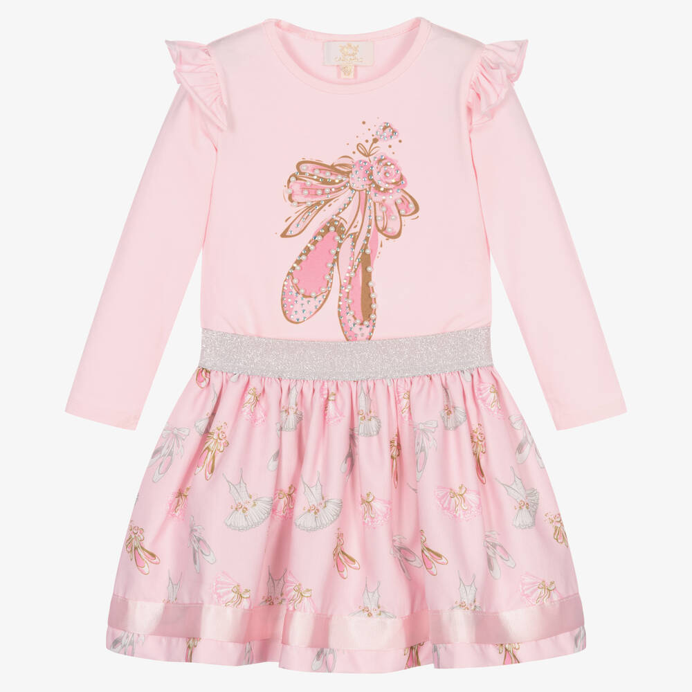Caramelo Kids - Розовый топ с пуантами и юбка  | Childrensalon